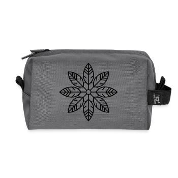 Mandala Feuille | Dessin au trait Nature & Harmonie - Trousse de toilette en tissu recyclé - anthracite - Devant