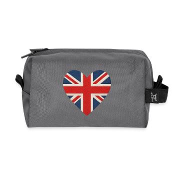 Heart Flag Union Jack UK - Recycled Toiletry Zip Bag - anthracite - Front