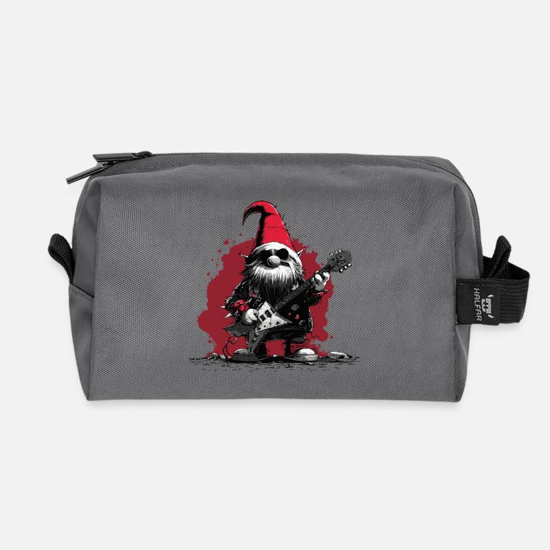 Metal Gnome – Rockiger Weihnachts- und Gartenzwerg - Recycelte Kulturtasche - Anthrazit