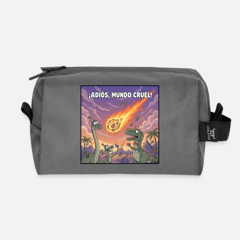 Goodbye Cruelty World: Dinosaurier - Recycelte Kulturtasche - Anthrazit