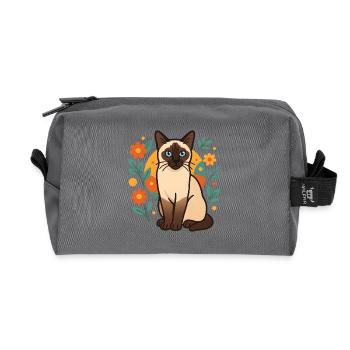 Siamkatze Blume Designs - Recycelte Kulturtasche - Anthrazit - Vorne