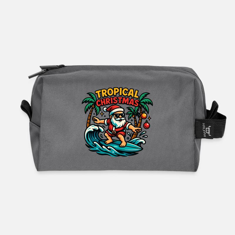 Tropischer Weihnachts-Surf-Weihnachtsmann - Recycelte Kulturtasche - Anthrazit