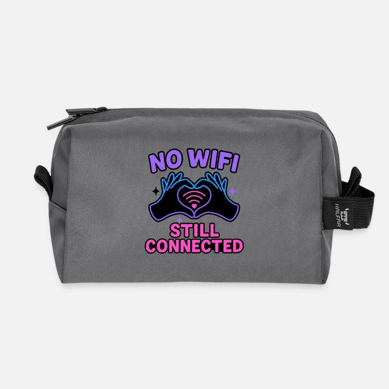Still Connected No WiFi - Recycled Toiletry Zip Bag - anthracite
