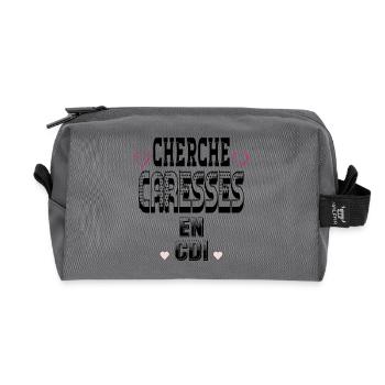 Cherche Caresses en CDI - Trousse de toilette en tissu recyclé - anthracite - Devant