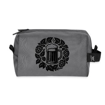 Bier kranz - Recycled Toiletry Zip Bag - anthracite - Front