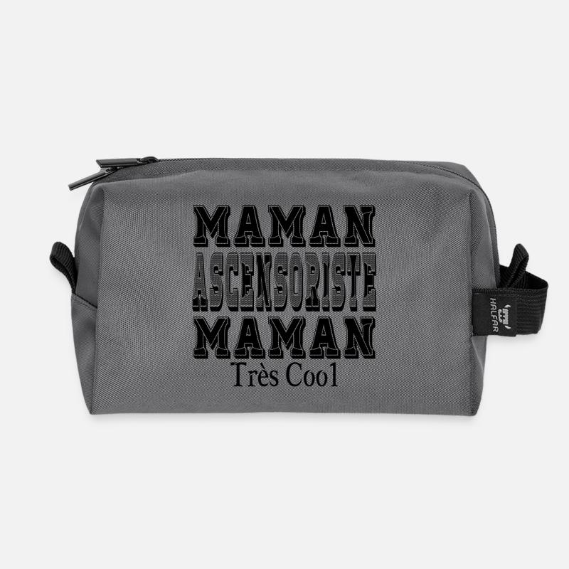 Lift Operator Mom Very Cool Mom - Recycled Toiletry Zip Bag - anthracite