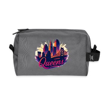 Queens Stadt New York Silhouette Geschenk - Recycelte Kulturtasche - Anthrazit - Vorne