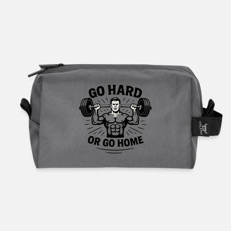 Go Hard Or Go Home Gewichtheben - Recycelte Kulturtasche - Anthrazit
