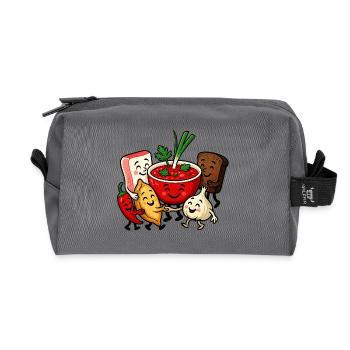 Bunter Borsch Freundschaft - Recycelte Kulturtasche - Anthrazit - Vorne