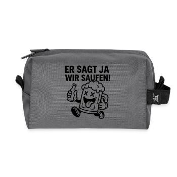 Bierlaune Cartoonmotiv - Recycelte Kulturtasche - Anthrazit - Vorne