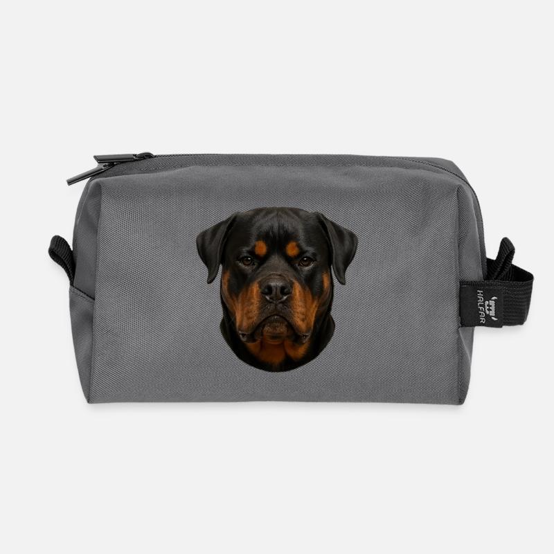 Rottweiler Gesichtsporträt - Recycelte Kulturtasche - Anthrazit