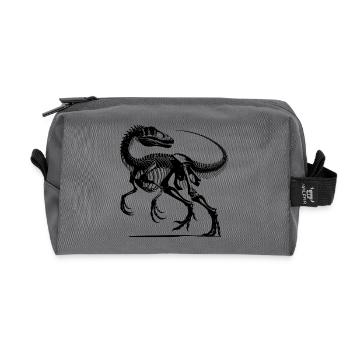Travail harassant des dinosaures rapaces depuis la préhistoire - Trousse de toilette en tissu recyclé - anthracite - Devant