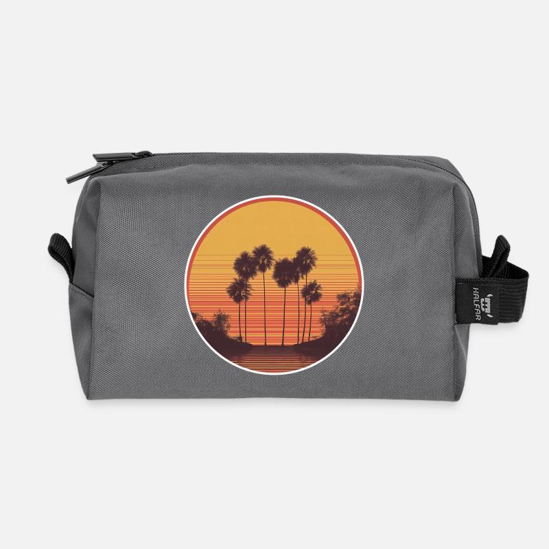 Sonnenuntergang Sunset Retro - Recycelte Kulturtasche - Anthrazit