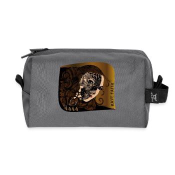 Mask of Faith Zentangle - Recycled Toiletry Zip Bag - anthracite - Front