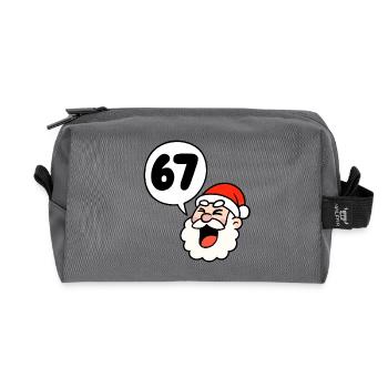 Le Père Noël crie 67 ! - Trousse de toilette en tissu recyclé - anthracite - Devant