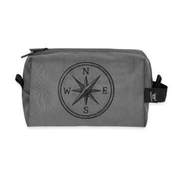 Nordstern Kompass Vintagezeichnung - Recycelte Kulturtasche - Anthrazit - Vorne