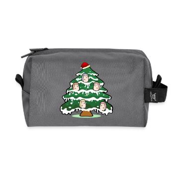 Sapin de Noël drôle Hérisson de Noël - Trousse de toilette en tissu recyclé - anthracite - Devant