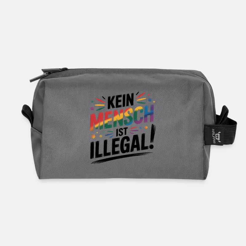 Kein Mensch ist illegal - Cool Pride Logo - Recycelte Kulturtasche - Anthrazit