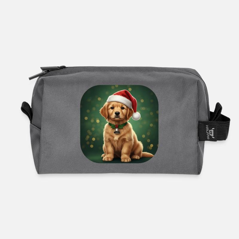 Weihnachtsmann-Welpen-Weihnachtsglocke - Recycelte Kulturtasche - Anthrazit