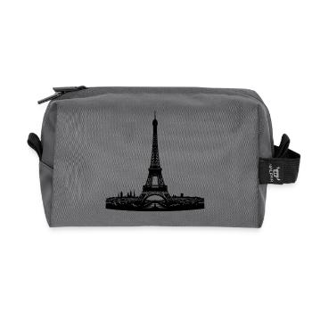 Französischer Blickfang Eiffelturm typisch Paris - Recycelte Kulturtasche - Anthrazit - Vorne