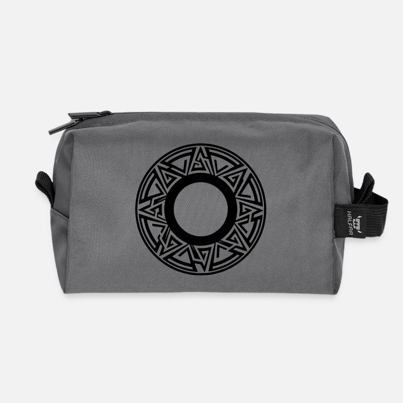 Modern Circle - Recycled Toiletry Zip Bag - anthracite