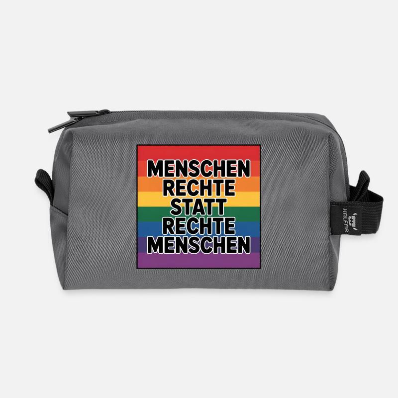 Menschenrechte statt rechte Menschen - Cool Pride  - Recycelte Kulturtasche - Anthrazit