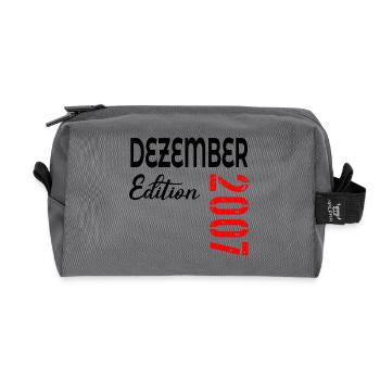 19th birthday December 2007 - Recycled Toiletry Zip Bag - anthracite - Front