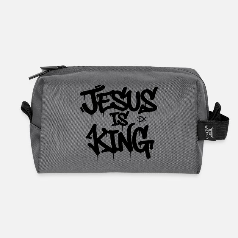 JESUS IS KING-Urban Grafitti Style - Recycelte Kulturtasche - Anthrazit