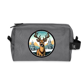 Deer Winter Style - Recycled Toiletry Zip Bag - anthracite - Front