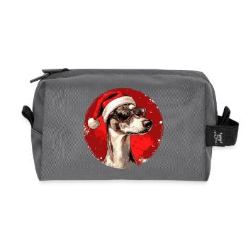 Great Dane with Santa Hat - Recycled Toiletry Zip Bag - anthracite - Front