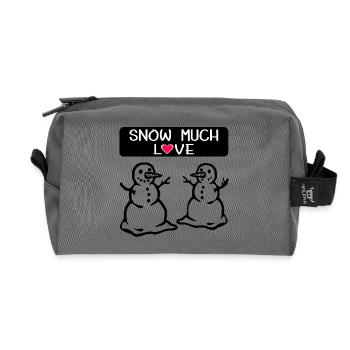 Schneemann liebt Winterweihnachten - Recycelte Kulturtasche - Anthrazit - Vorne
