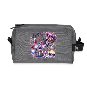 Birthday Queen High Heel Krone Glitzer Geburtstag - Recycelte Kulturtasche - Anthrazit - Vorne