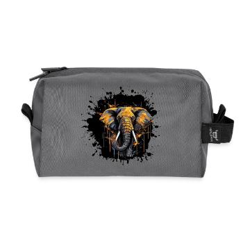 Elefant Splash - Recycelte Kulturtasche - Anthrazit - Vorne