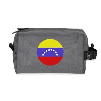 Venezuela round flag - Recycled Toiletry Zip Bag - anthracite - Front