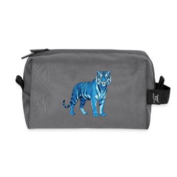 Geometrischer BlauTiger Polygon - Recycelte Kulturtasche - Anthrazit - Vorne