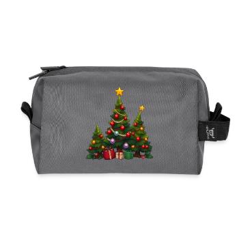 Festliche Tannen mit Geschenken - Recycelte Kulturtasche - Anthrazit - Vorne