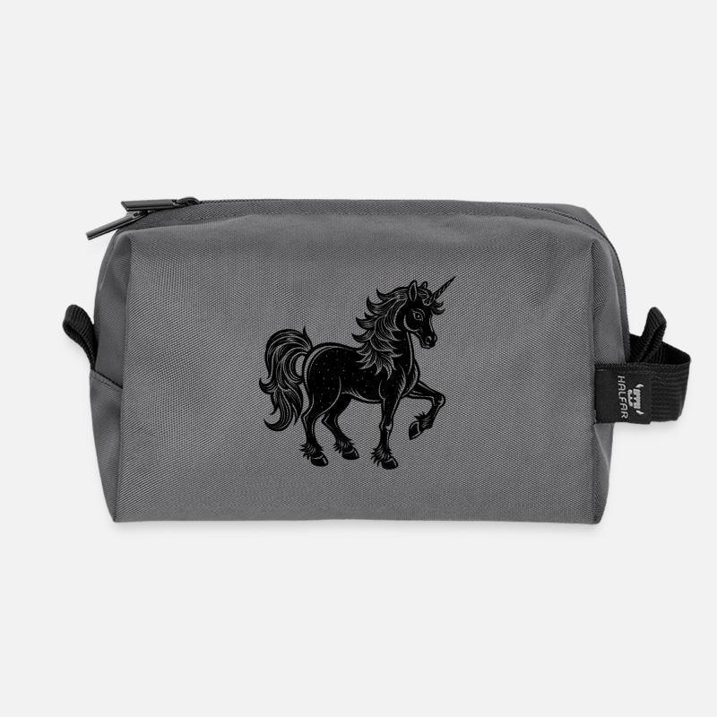 Einhorn - Recycelte Kulturtasche - Anthrazit
