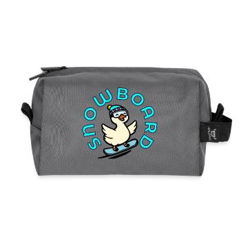 Winter Sport Kids Snowboard Chicken - Recycelte Kulturtasche - Anthrazit - Vorne