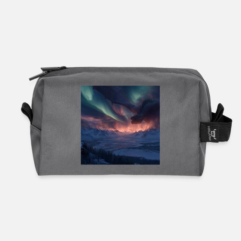 Epischer Drache Feuer Eis Aurora Fantasy Art - Recycelte Kulturtasche - Anthrazit