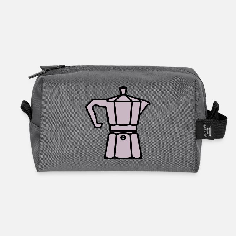 Coffee Espresso Maker - Recycled Toiletry Zip Bag - anthracite