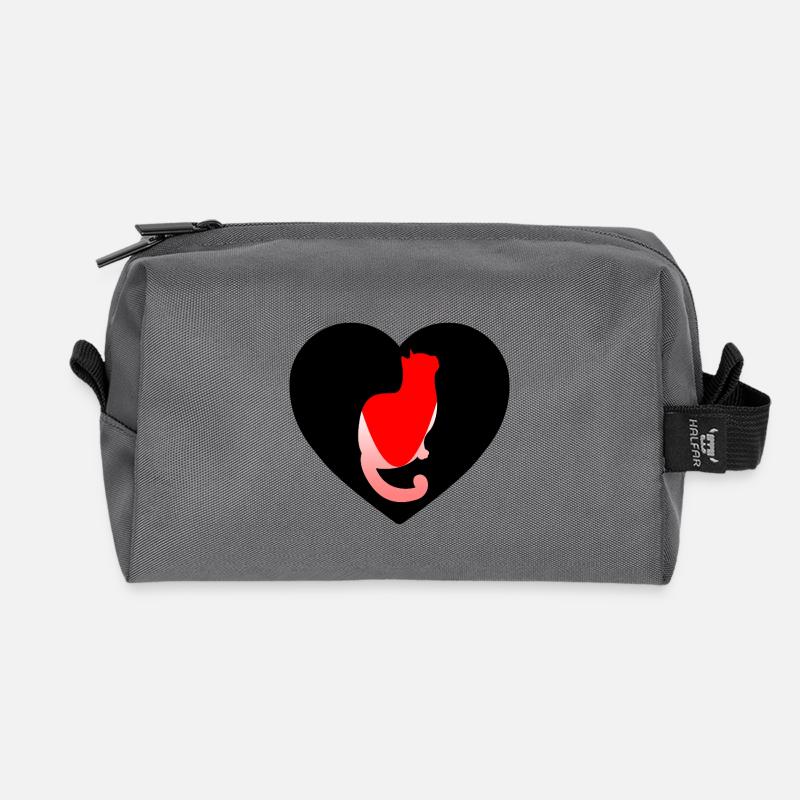 Cat - Recycled Toiletry Zip Bag - anthracite
