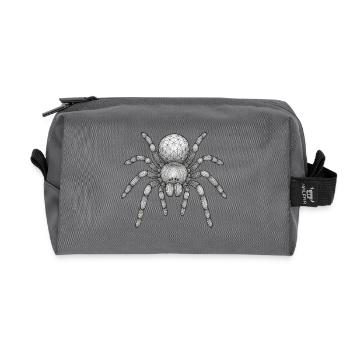 Geometric Tarantula Icon - Recycled Toiletry Zip Bag - anthracite - Front