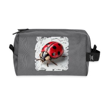 Ladybug blackRed - Recycled Toiletry Zip Bag - anthracite - Front