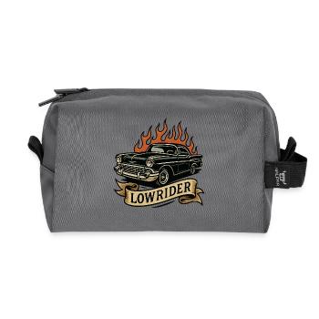 Flammen-Lowrider Vintage Auto - Recycelte Kulturtasche - Anthrazit - Vorne
