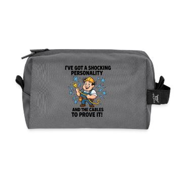 Électricien à personnalité choquante - Trousse de toilette en tissu recyclé - anthracite - Devant