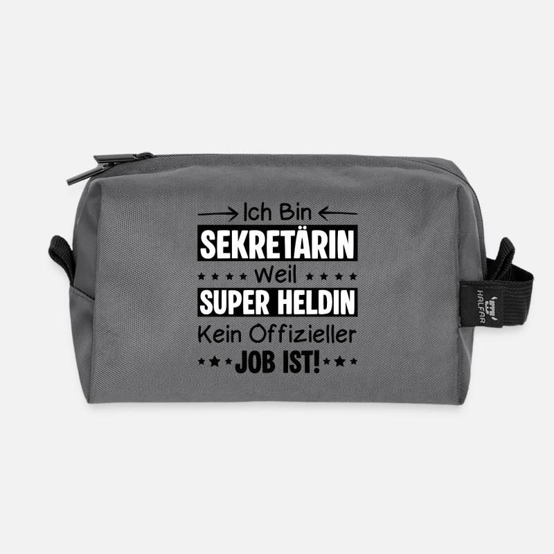 Ich Bin Sekretaerin Weil Super Heldin, Beruf Zitat - Recycelte Kulturtasche - Anthrazit