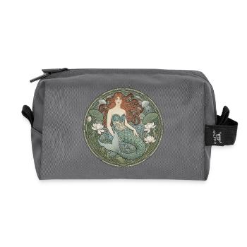Sirène dans le cercle Art nouveau - Trousse de toilette en tissu recyclé - anthracite - Devant