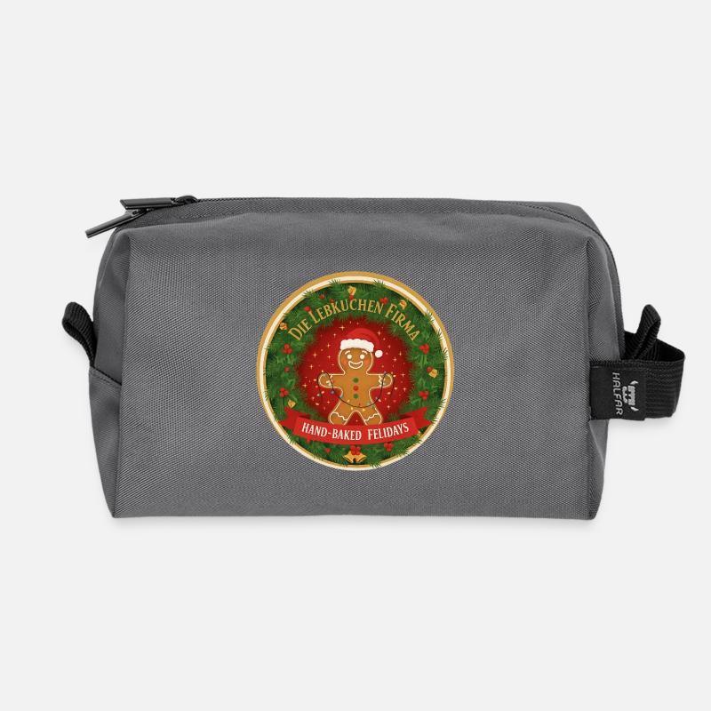 Lebkuchen Festlogo Kreis - Recycelte Kulturtasche - Anthrazit