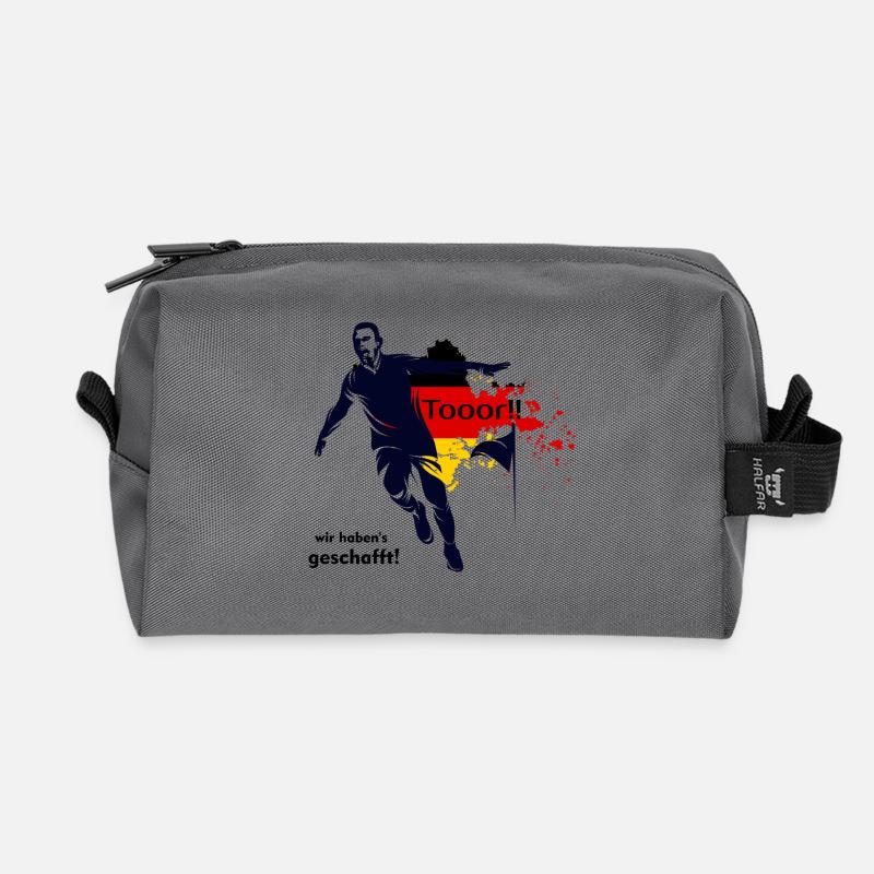 Soccer - Recycled Toiletry Zip Bag - anthracite