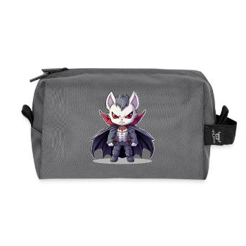 Chibi Vampir im Anzug mit Cape - Recycelte Kulturtasche - Anthrazit - Vorne